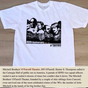 NWOT American Apparel Mitchell Brothers O’Farrell Theatre 40th Anniversary Tee